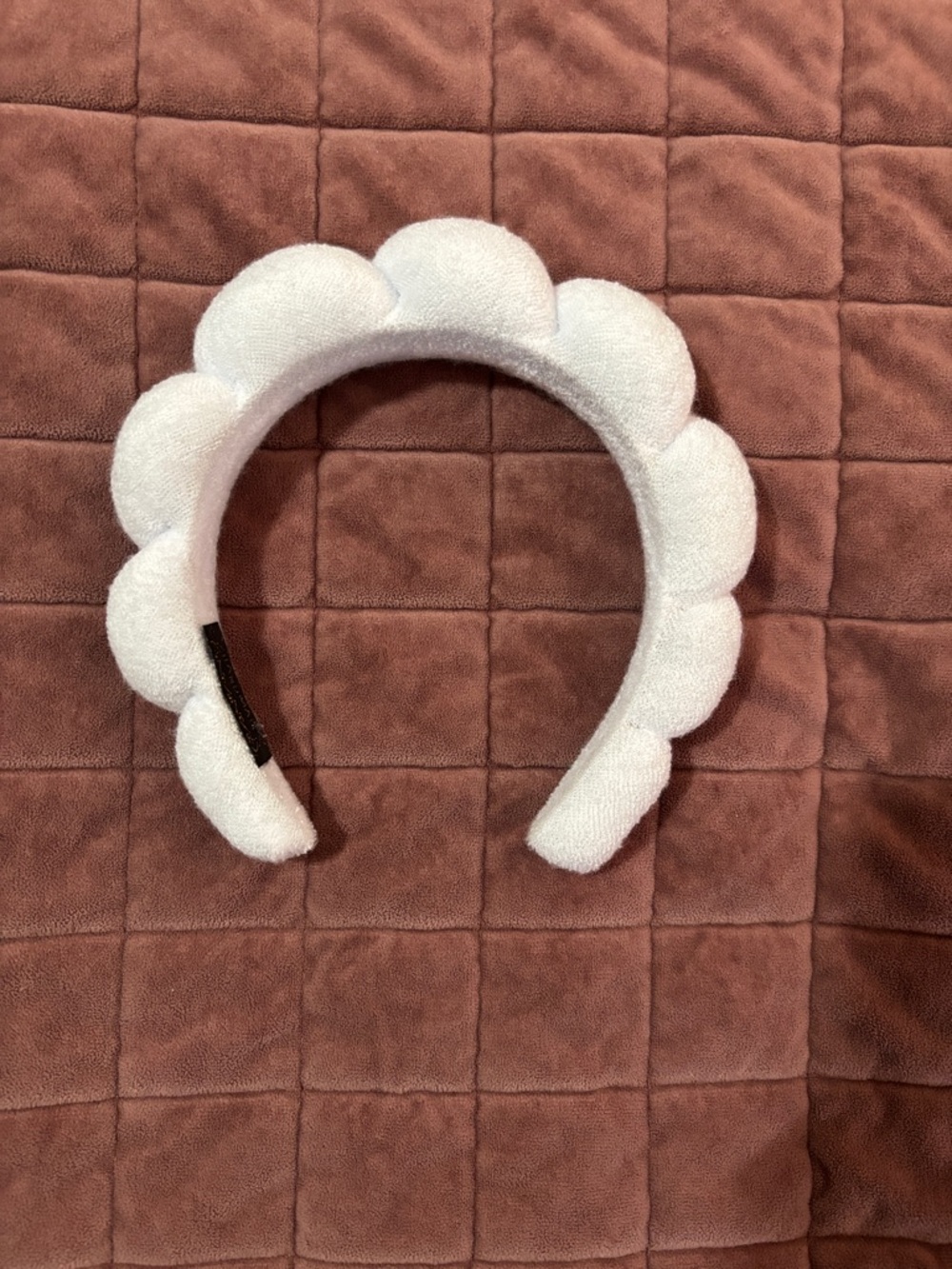 Plush Scalloped Kids Headband in White